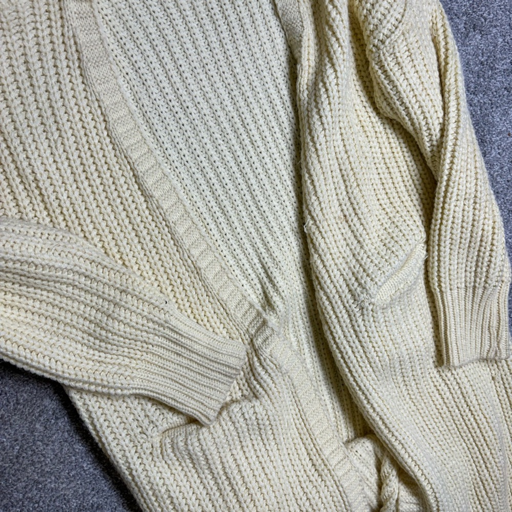 Yellow cardigan thick material very long rarely worn
